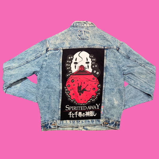 Spirited Away Upcycled Denim Jacket Size L for Men