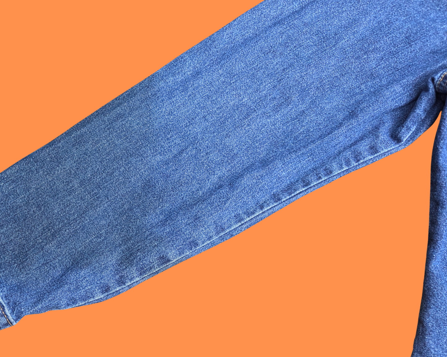 Handmade, Upcycled Back to the Future Light Denim Jacket Size L