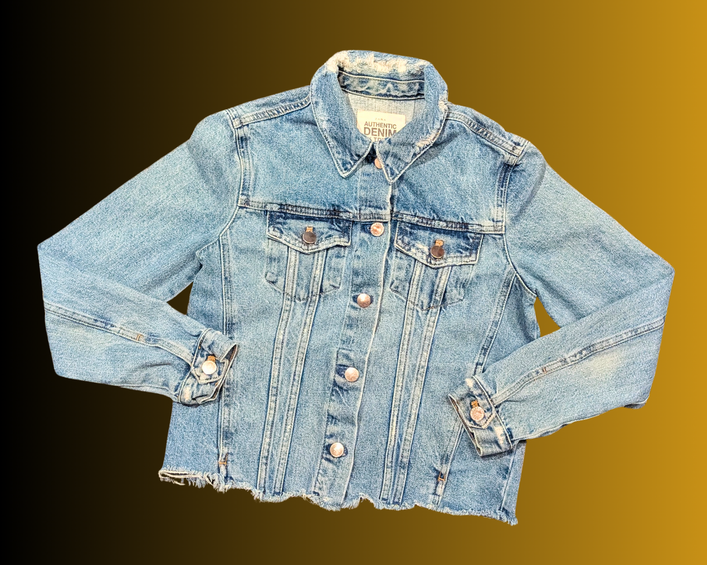 Handmade, Upcycled Guns and Roses Denim Jacket Size S