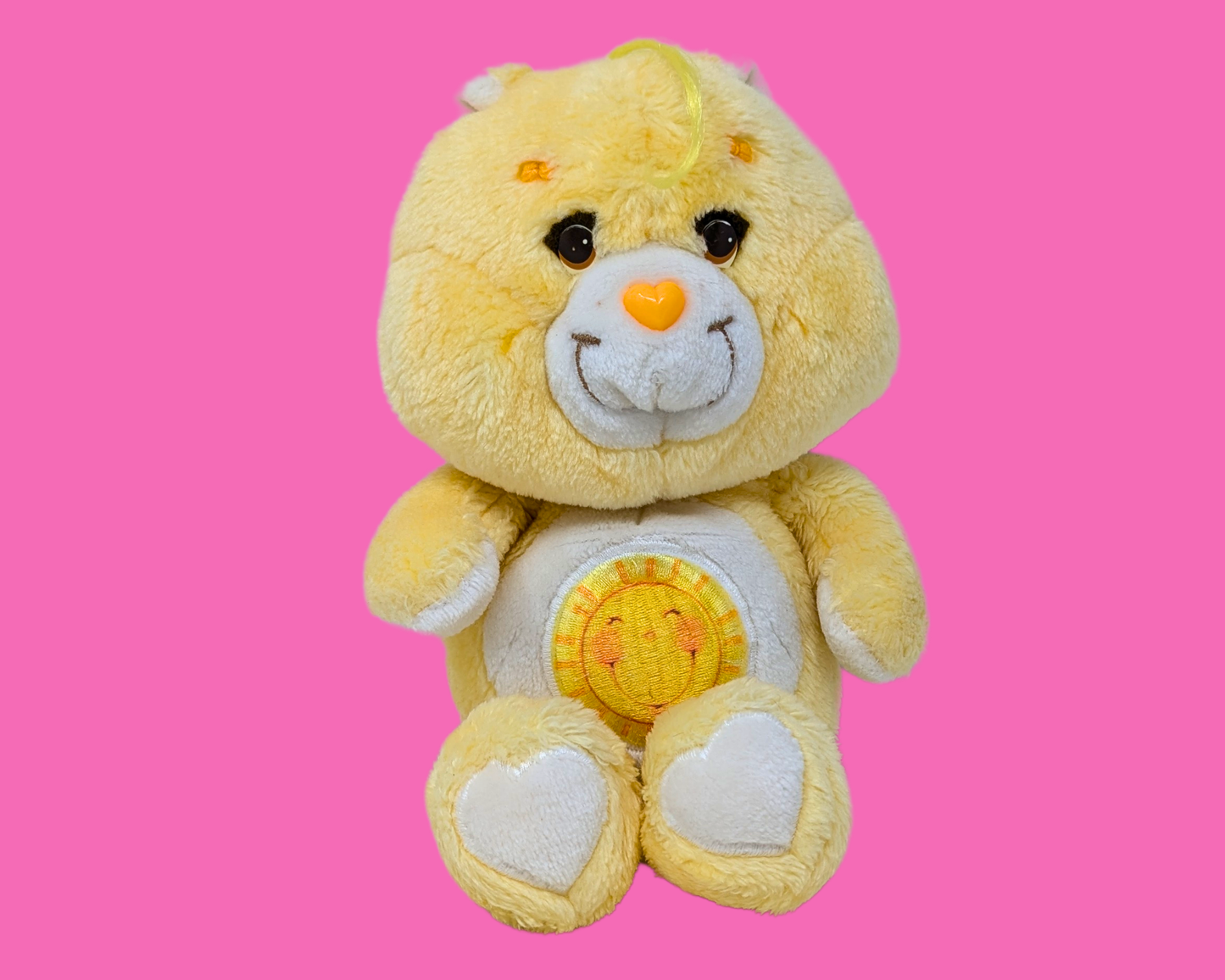 Peluche Bisounours jaune vintage des années 1980