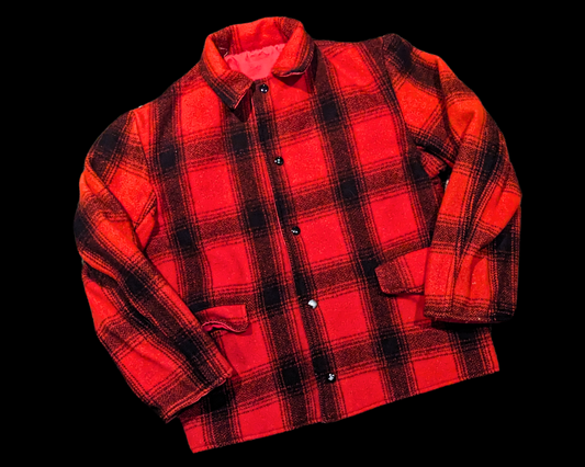 Veste réversible vintage à carreaux rouges et noirs des années 1990, taille M