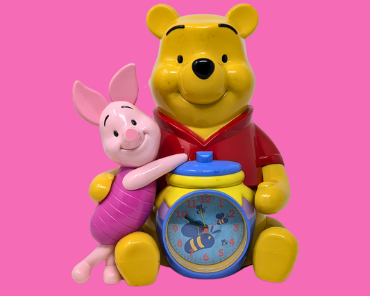 Horloge et tirelire vintage Winnie l'ourson et Porcinet des années 1990