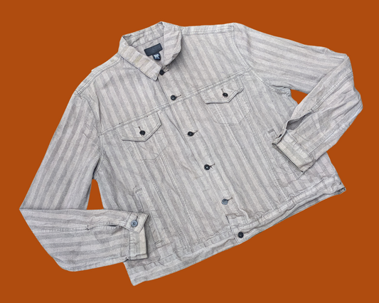 Handmade, Upcycled Indiana Jones Raiders of the Lost Ark Light Brown Denim Jacket Size 3XL
