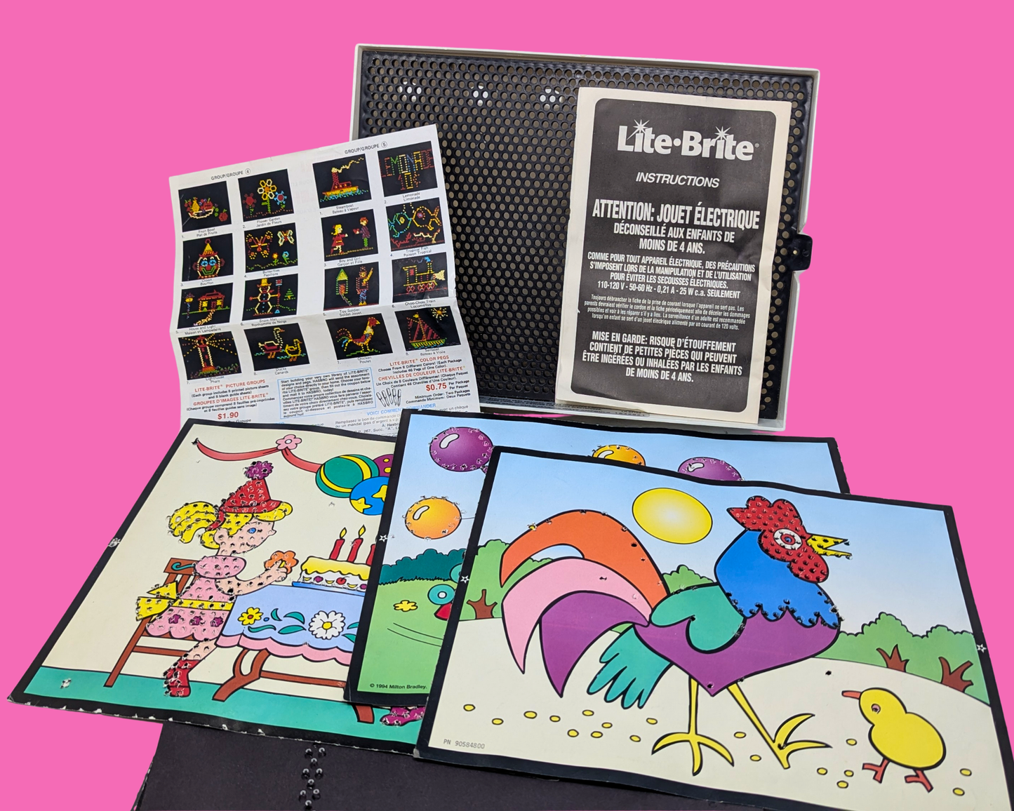 Vintage 1990's Lite Brite Game, with Accessories and Original Packaging