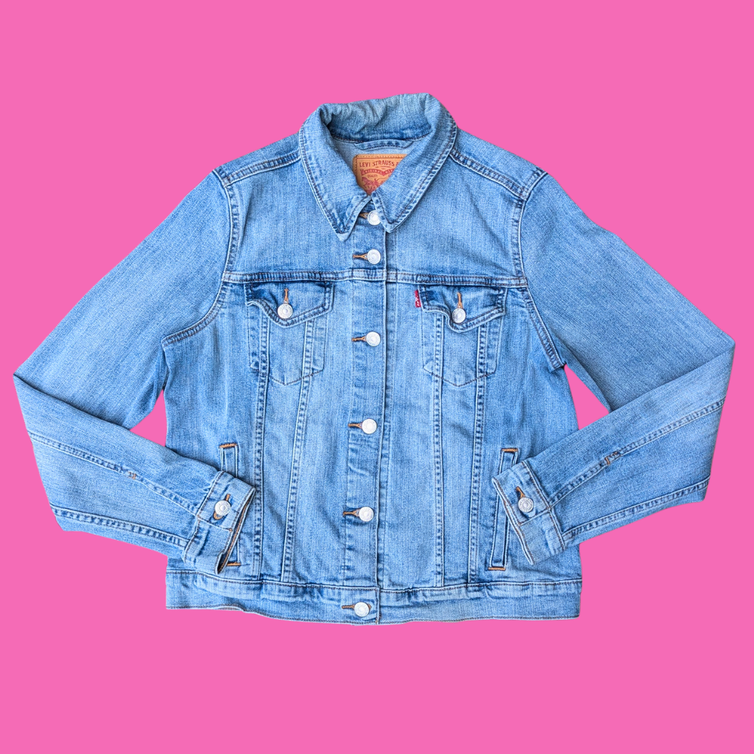 The Police Synchronicity Upcycled T-Shirt Denim Jacket Size L (fits smaller)