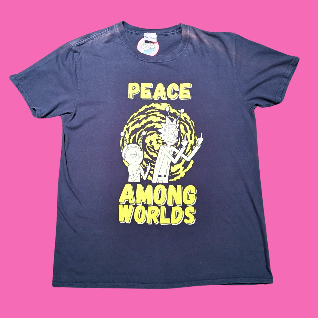 Rick and Morty ''Peace Among Worlds'' T-Shirt Size L