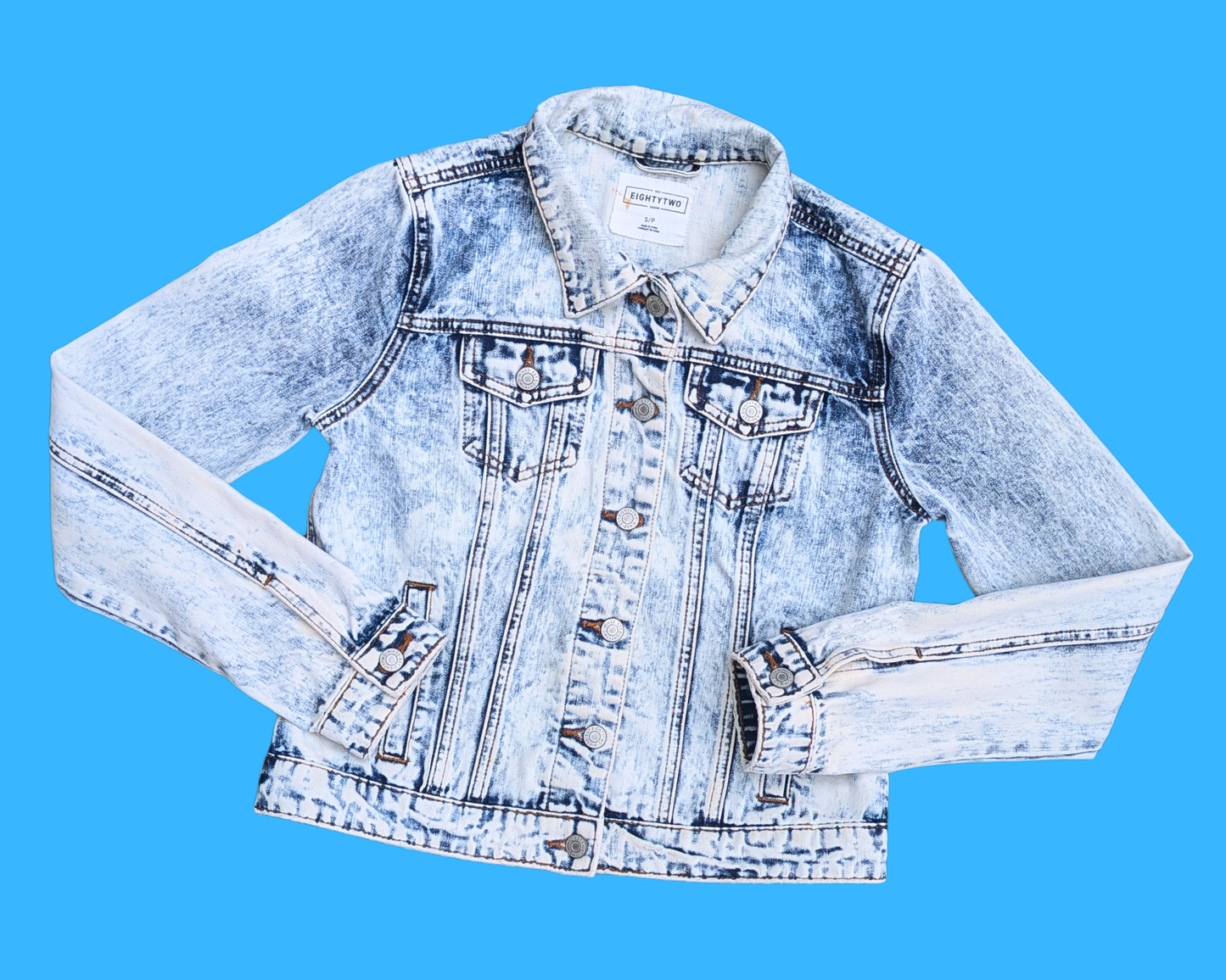 Handmade, Upcycled Step Brothers Denim Jacket Size S