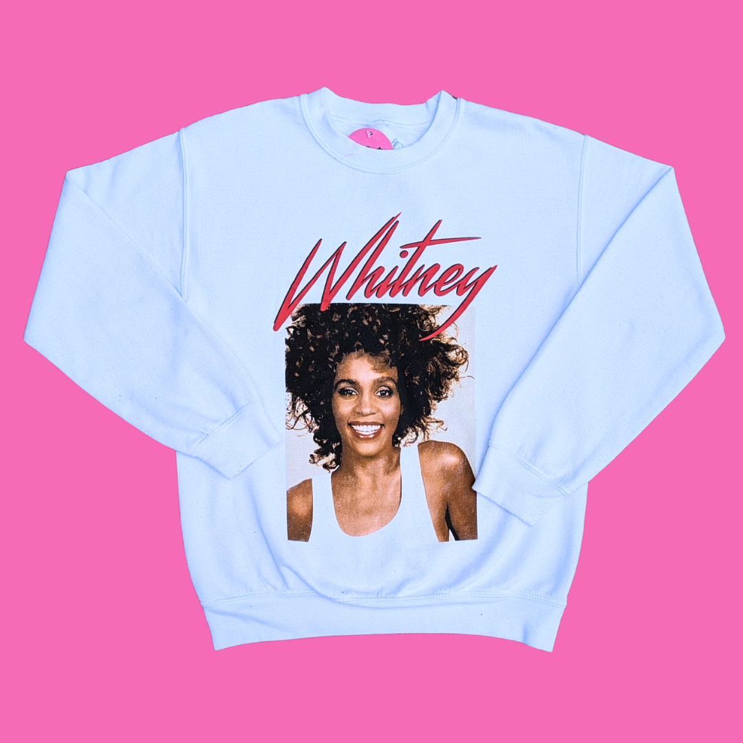 Whitney Houston White Crewneck Size S