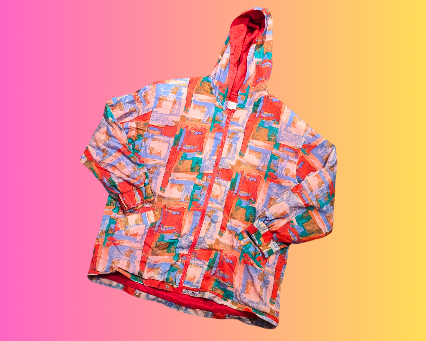 Vintage 1990's Colorful and Abstract, Mid-Season Jacket by Rontex International Eaton Size M