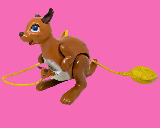 Jouet Kangourou Maman et Bébé Fisher Price vintage des années 1970