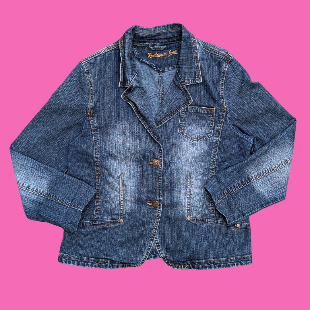 Pink Floyd, The Dark Side of the Moon Upcycled T-Shirt Denim Jacket Size L