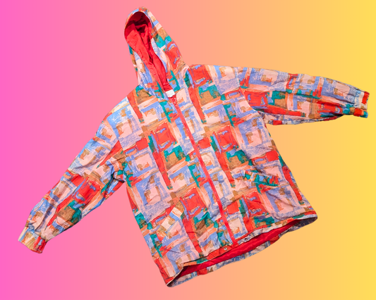 Vintage 1990's Colorful and Abstract, Mid-Season Jacket by Rontex International Eaton Size M