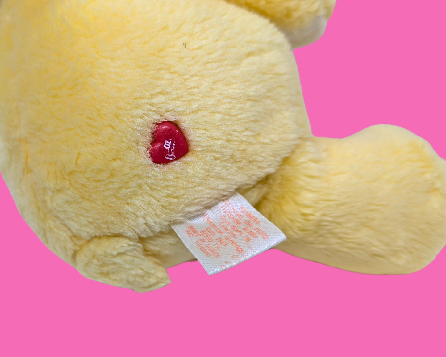 Peluche Bisounours jaune vintage des années 1980
