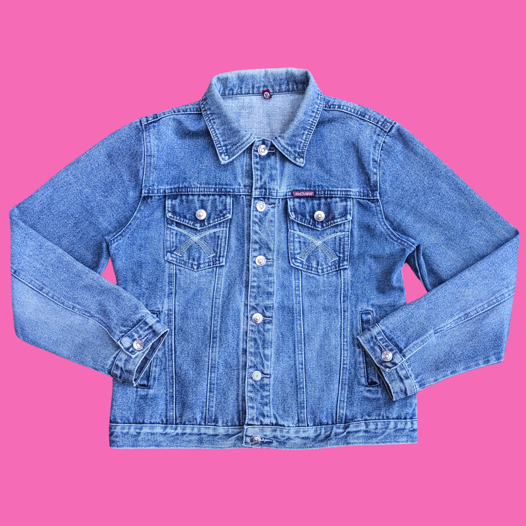 Carebears ''Rainbow Energy'' Upcycled T-Shirt Denim Jacket Size XL