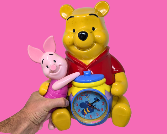 Horloge et tirelire vintage Winnie l'ourson et Porcinet des années 1990
