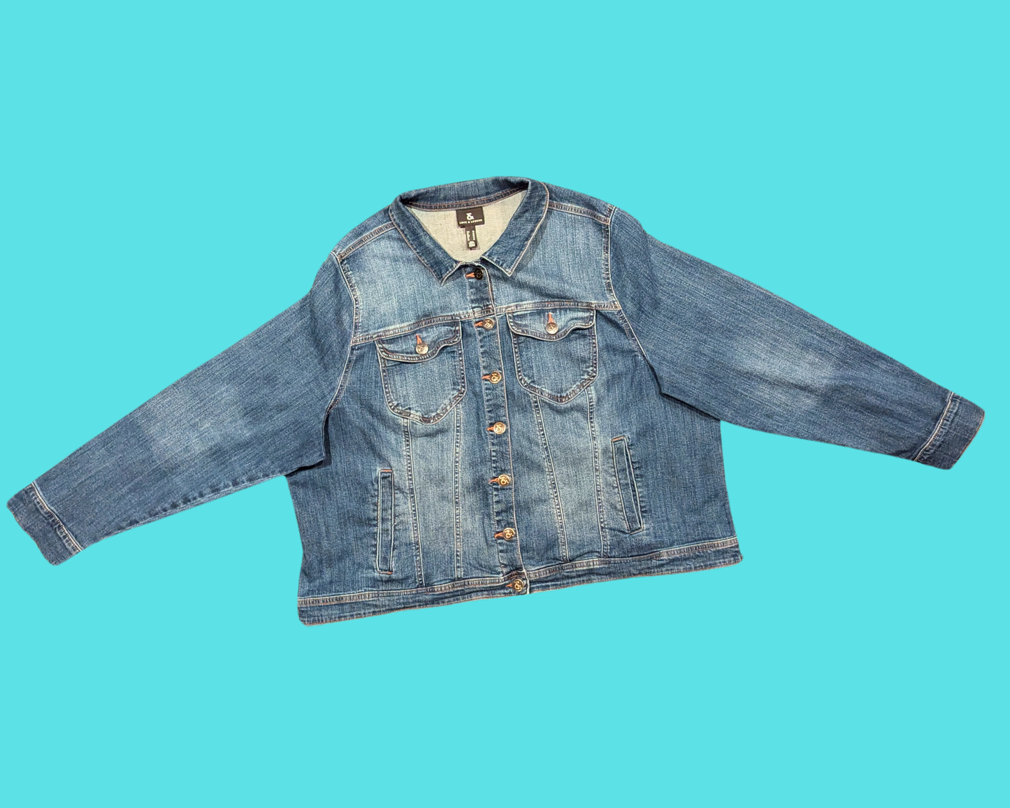 Handmade, Upcycled Denim Jacket with a Cookie Monster T-Shirt ''Me Love You and Also Cookies'' Size L for Men