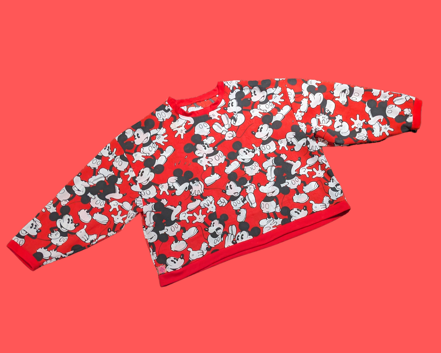 Handmade, Upcycled Mickey Mouse Sweater Oversized XL