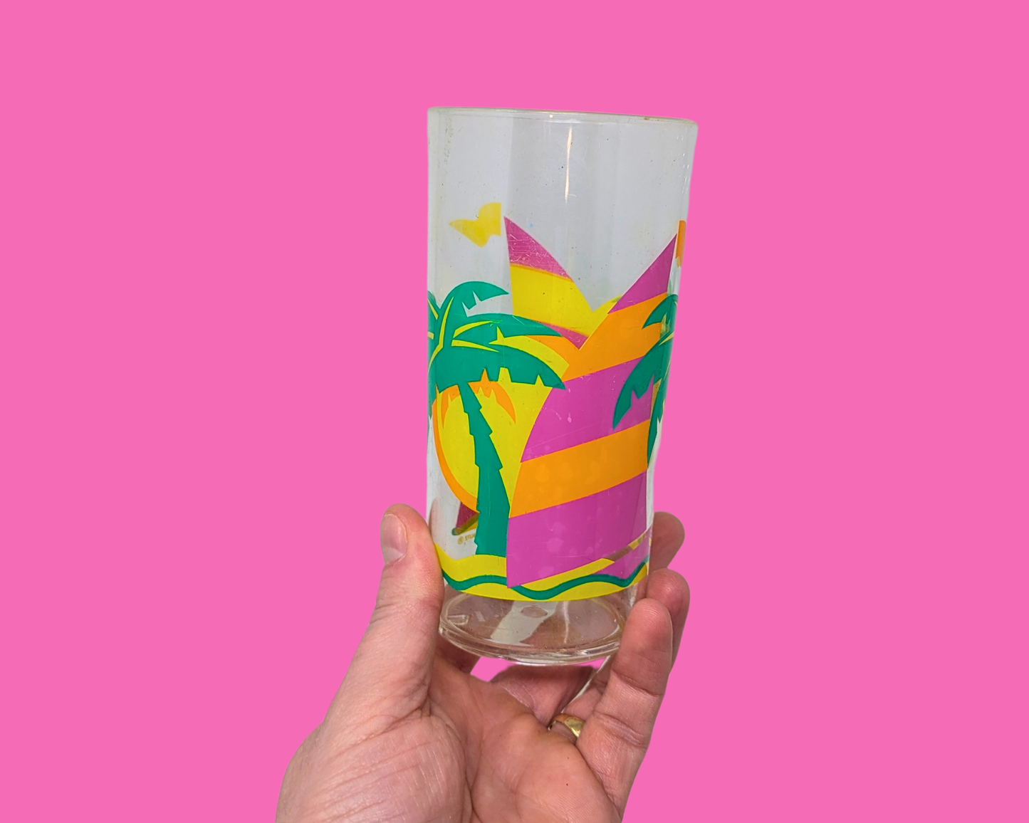 Vintage 1980's Set of 5 Kitsch Plastic Cocktail Glasses, Sold Together