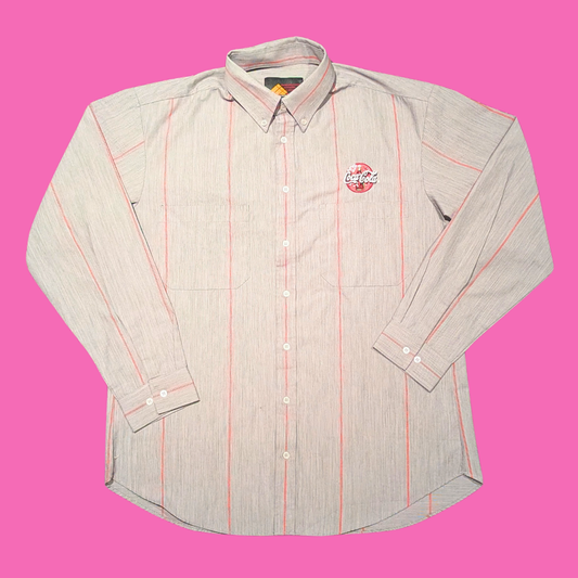 Vintage 1980's Coca-Cola Button Down Shirt Size L-XL