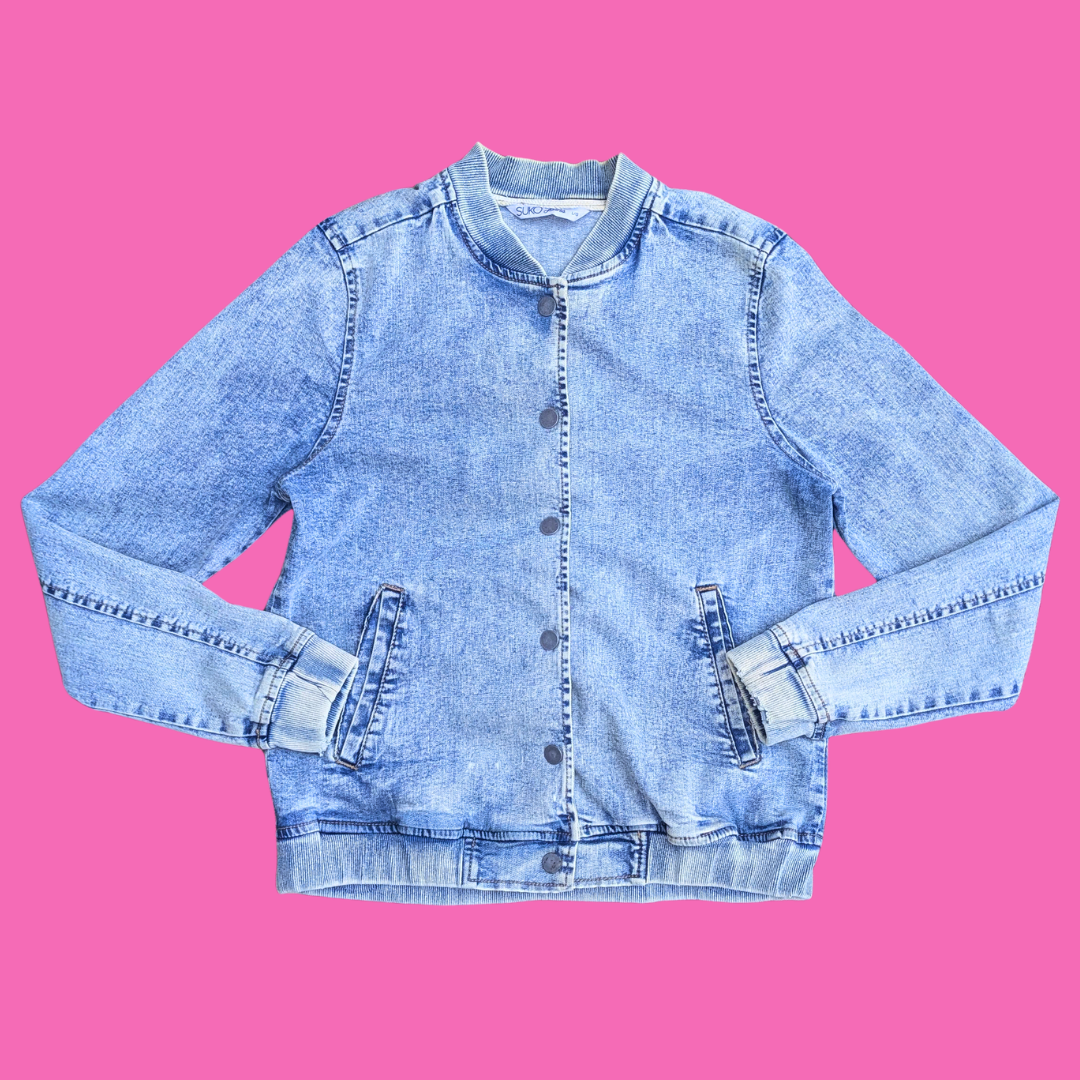 The Spice Girls Upcycled T-Shirt Denim Jacket Size L