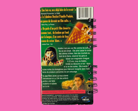 Le Fabuleux Destin d'Amélie Poulain VHS Movie Notebook