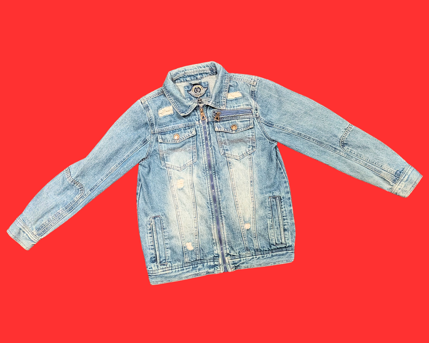 Handmade, Upcycled Rocky Horror Picture Show Denim, Zipper, Jacket Size S