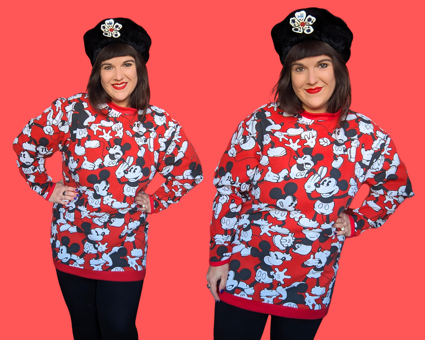 Handmade, Upcycled Mickey Mouse Sweater Oversized M