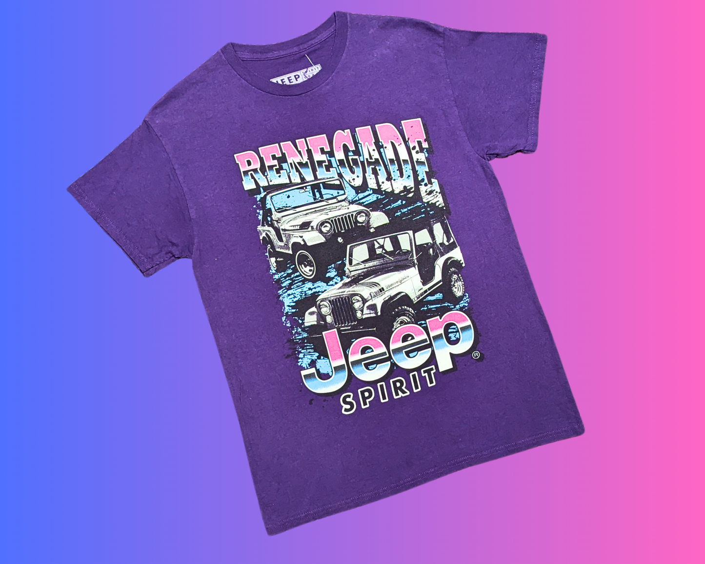 Y2K Purple Official Jeep, Renegade Jeep Spirit, T-Shirt Size M