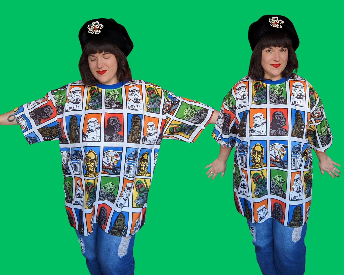Fait à la main, Upcycled Strawberry Shortcake T-shirt surdimensionné XL
