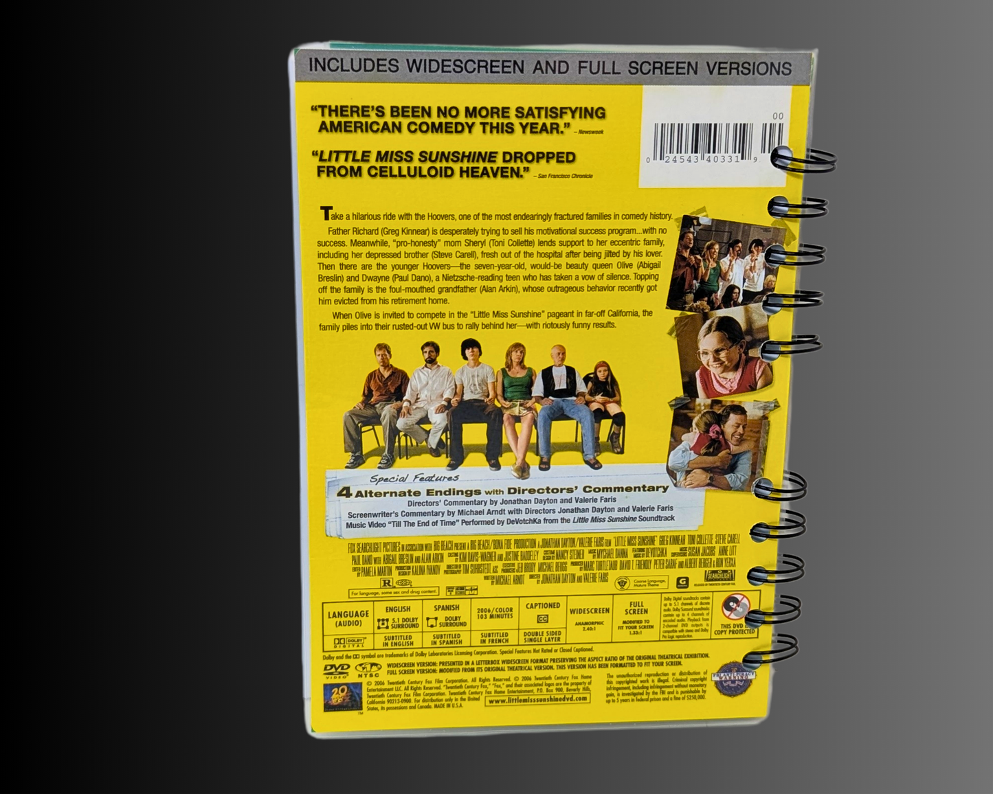 Little Miss Sunshine DVD Movie Notebook