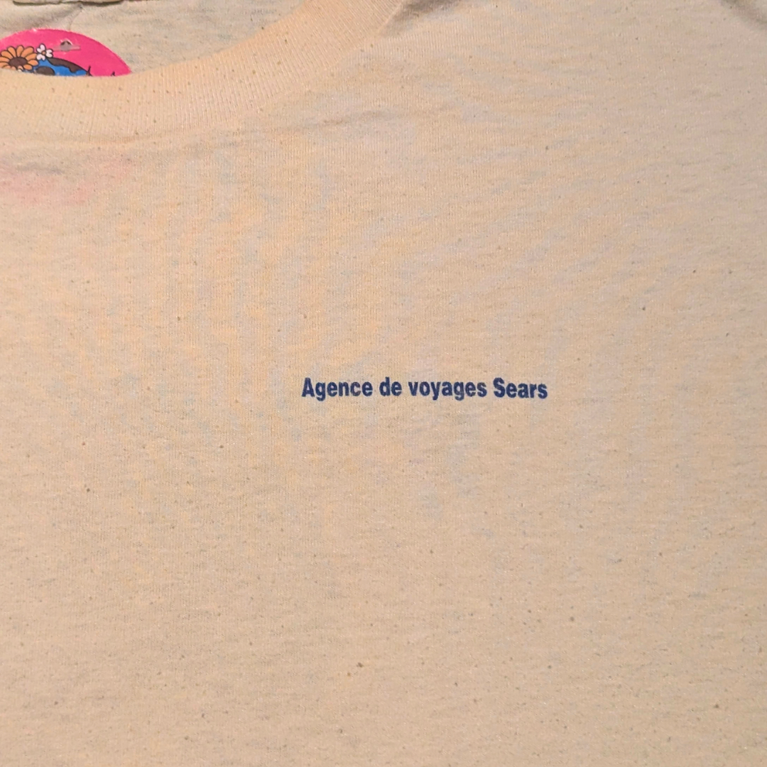 Humeur Design ''Agence de Voyages Sears, La Garantie Tout Repos'' T-Shirt Size XL