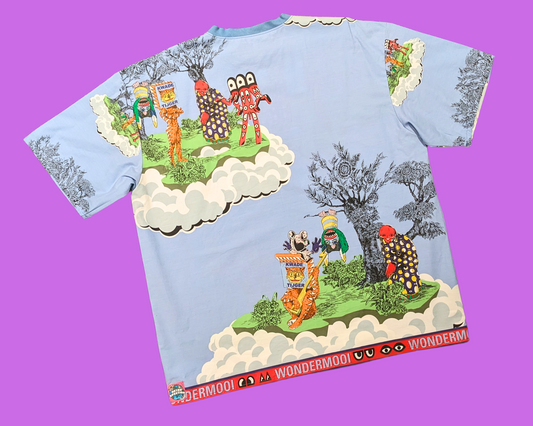 Handmade, Upcycled IKEA Walter Van Beirendonck, Wondermooi Bedsheet T-Shirt Oversized XL