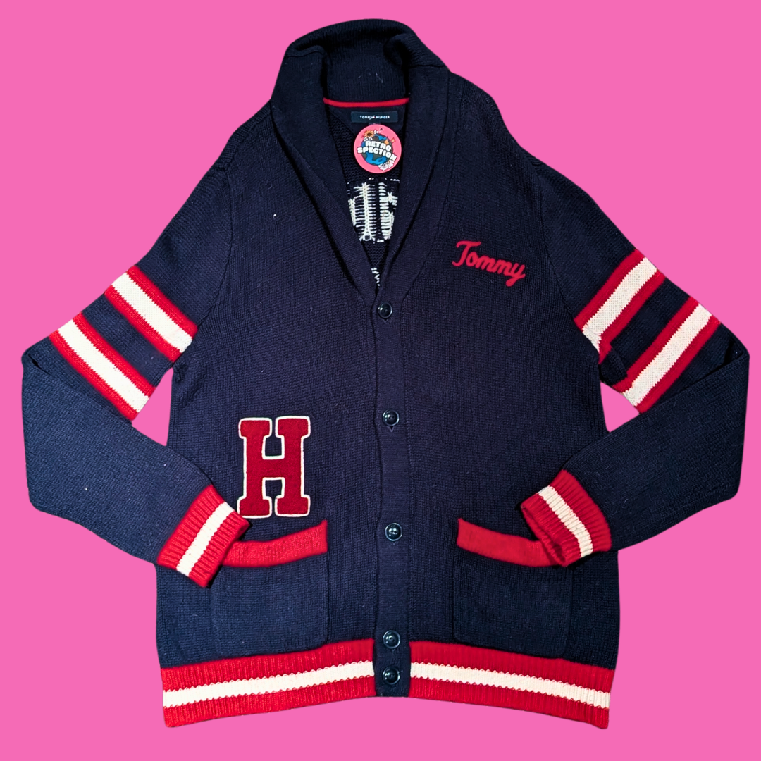 Tommy Hilfiger Varsity Knit Cardigan/Sweater Size XL
