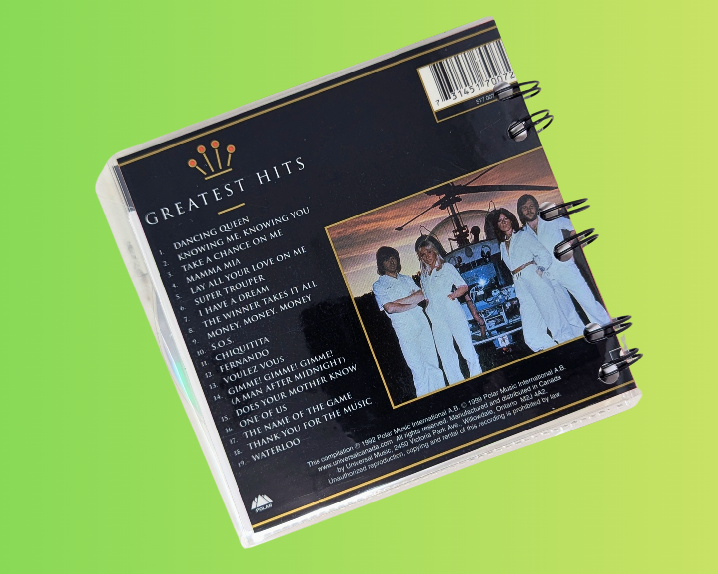 Abba, carnet CD doré