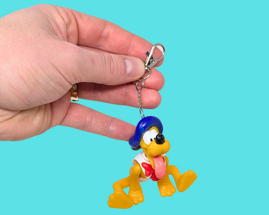 Handmade, Upcycled Walt Disney's Pluto Toy Keychain