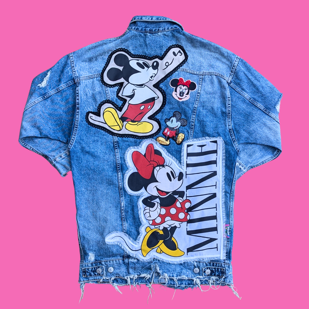 Walt Disney's Mickey and Minnie T-Shirt Denim Jacket Size M