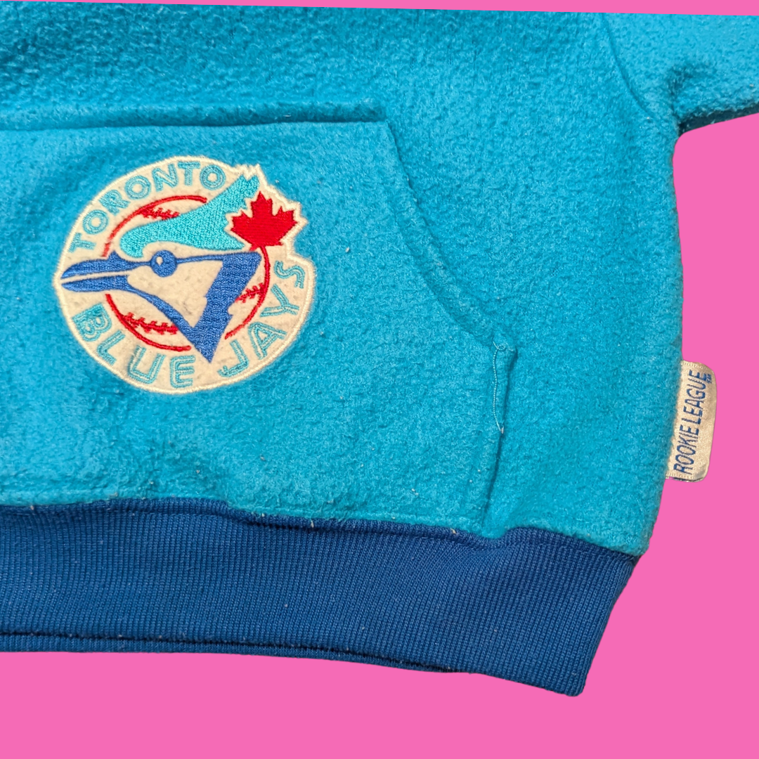Vintage 1990's Rookie League, Blue Jays Baseball Team Fleece Sweater for Kids 12 Months