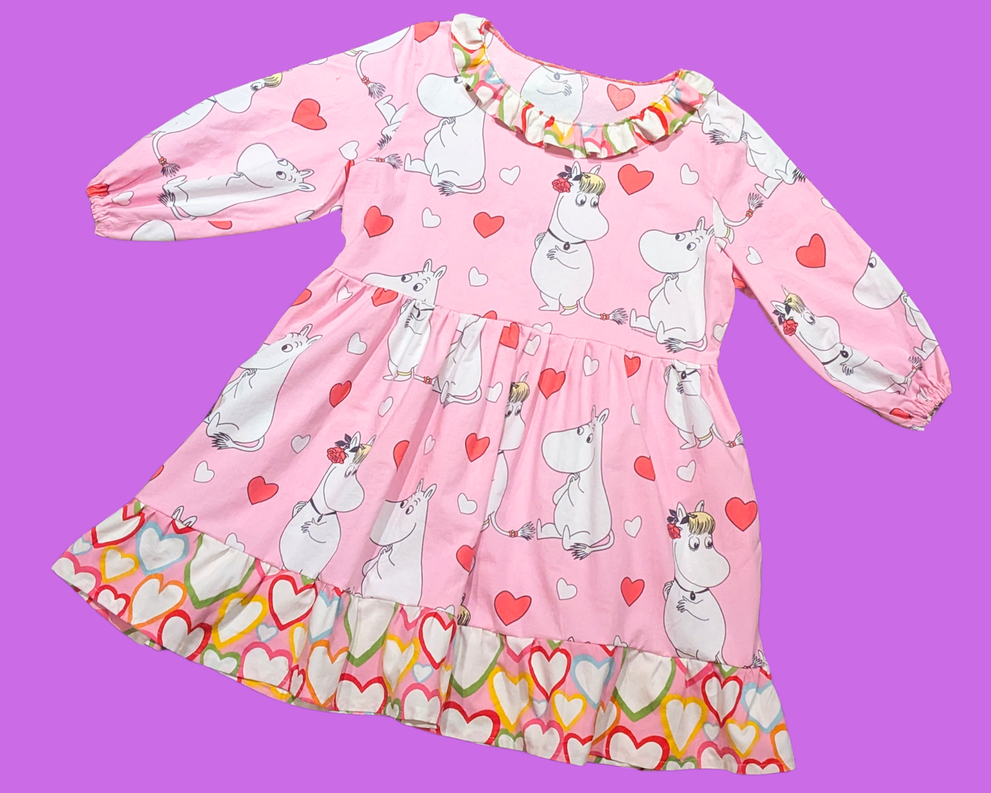 Handmade, Upcycled The Moomins Bedsheet Dress Size L-XL