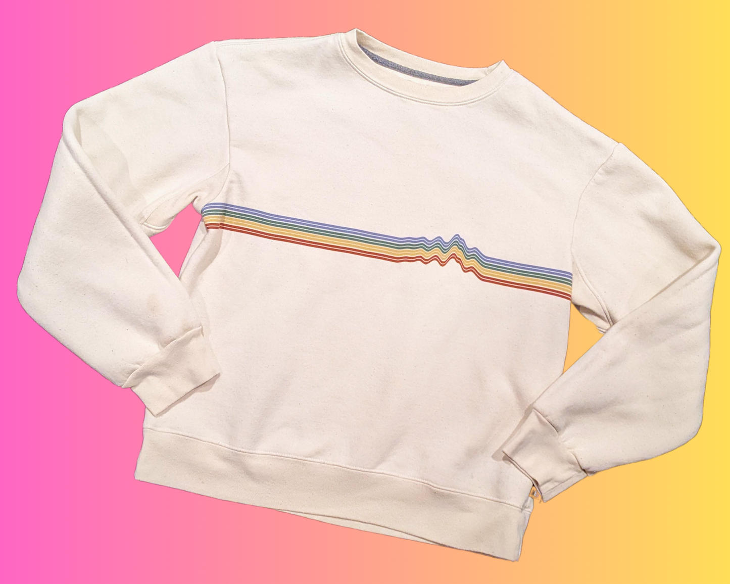 Y2K Patagonia Sweater, Groovy Rainbow Design, Size S