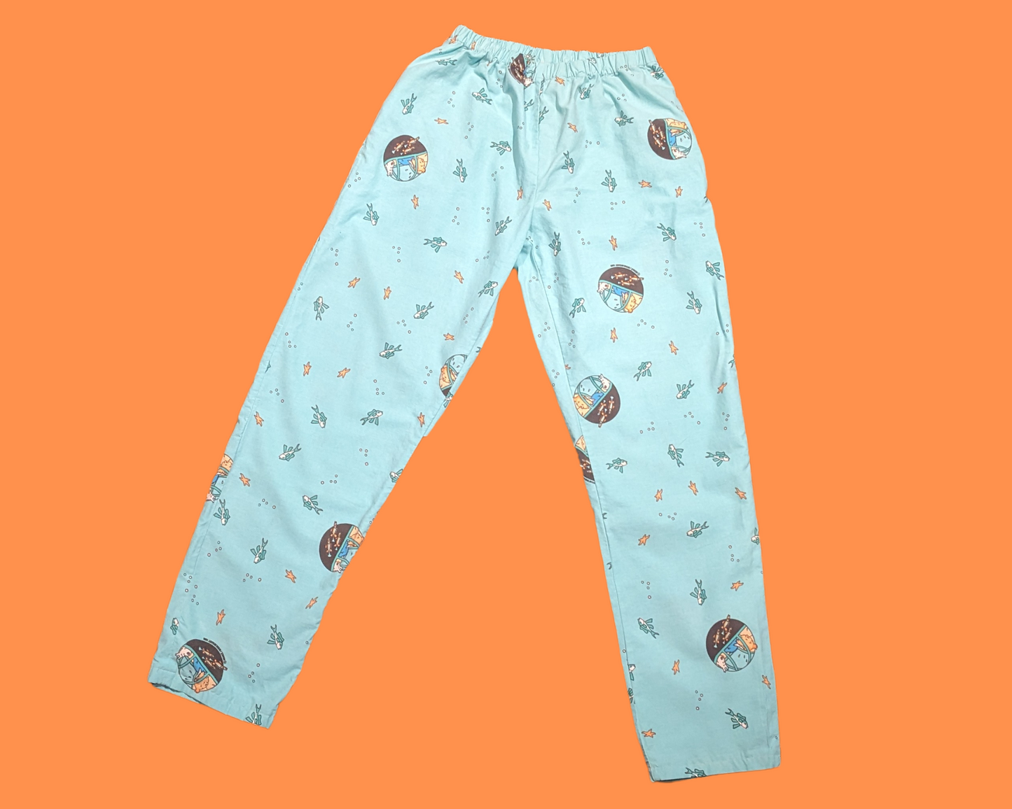 Handmade, Upcycled Tintin Bedsheet Pajama Set (T-Shirt + Bottoms) Size M-L