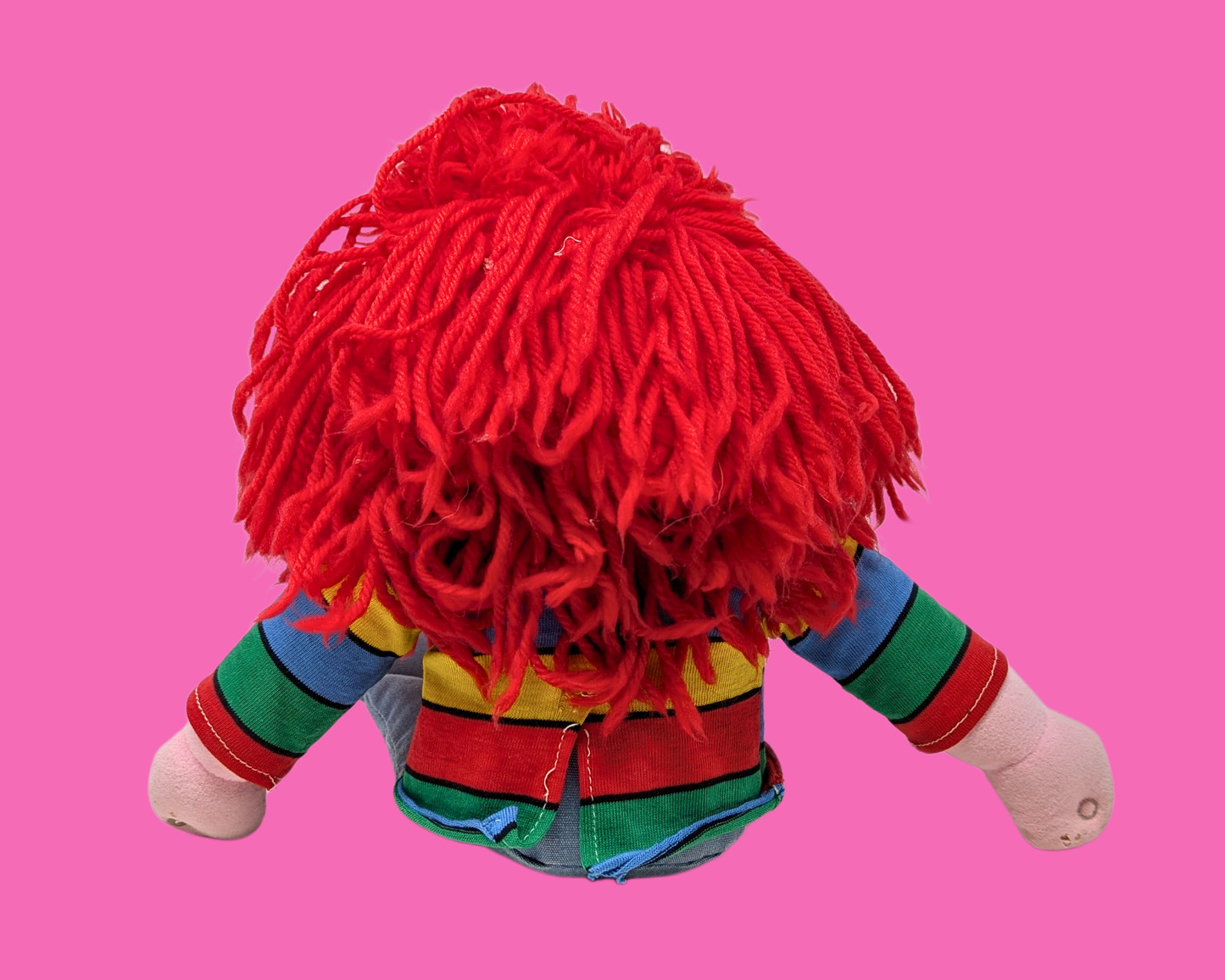 Vintage 1980's Red Hair Doll with Rainbow Sweater