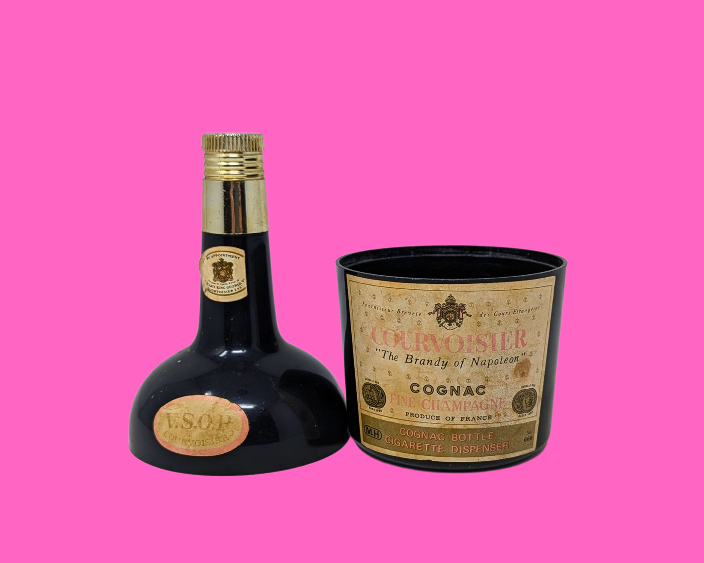 Seau à glace en plastique pour cognac Courvoisier vintage des années 1980