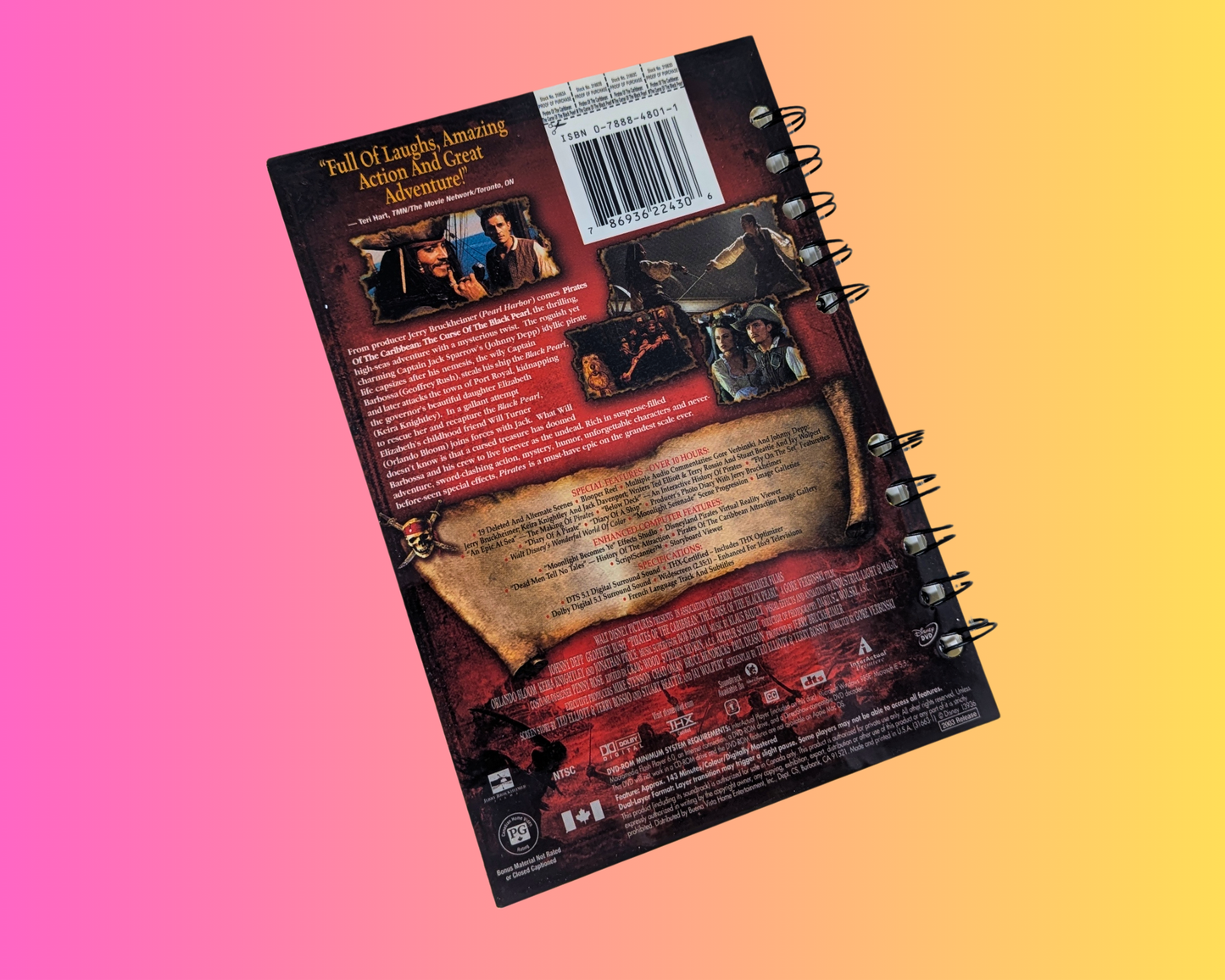 Pirates of the Carribean, The Curse of the Black Pearl DVD Movie Notebook