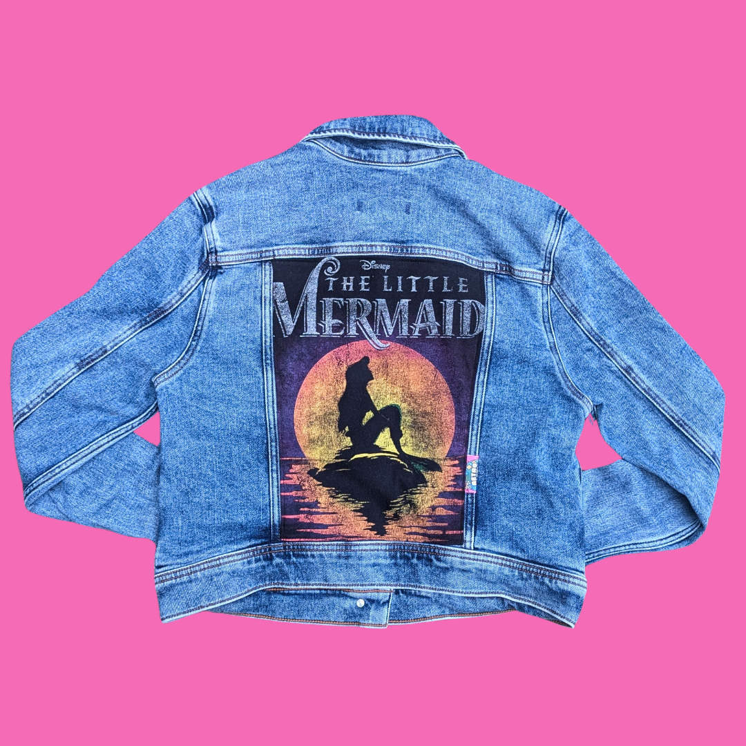 Litle Mermaid Upcycled T-Shirt Jacket Size M