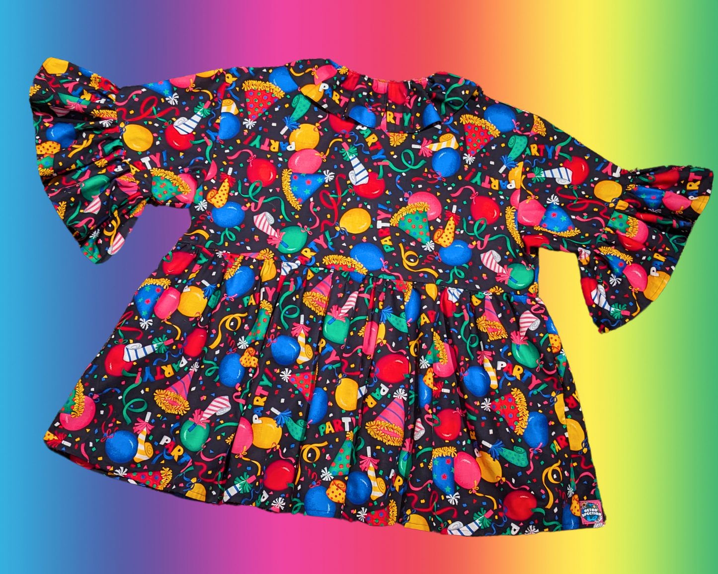 Robe t-shirt à thème de fête d'anniversaire Y2K faite à la main et recyclée, taille 2XL