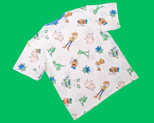 Handmade, Upcycled Vintage 1990's Toy Story Bedsheet T-Shirt Size M