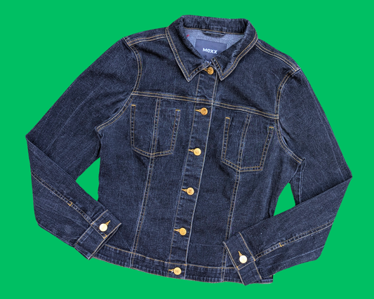 Handmade, Upcycled Beetlejuice Denim Jacket Size M (EU 42)