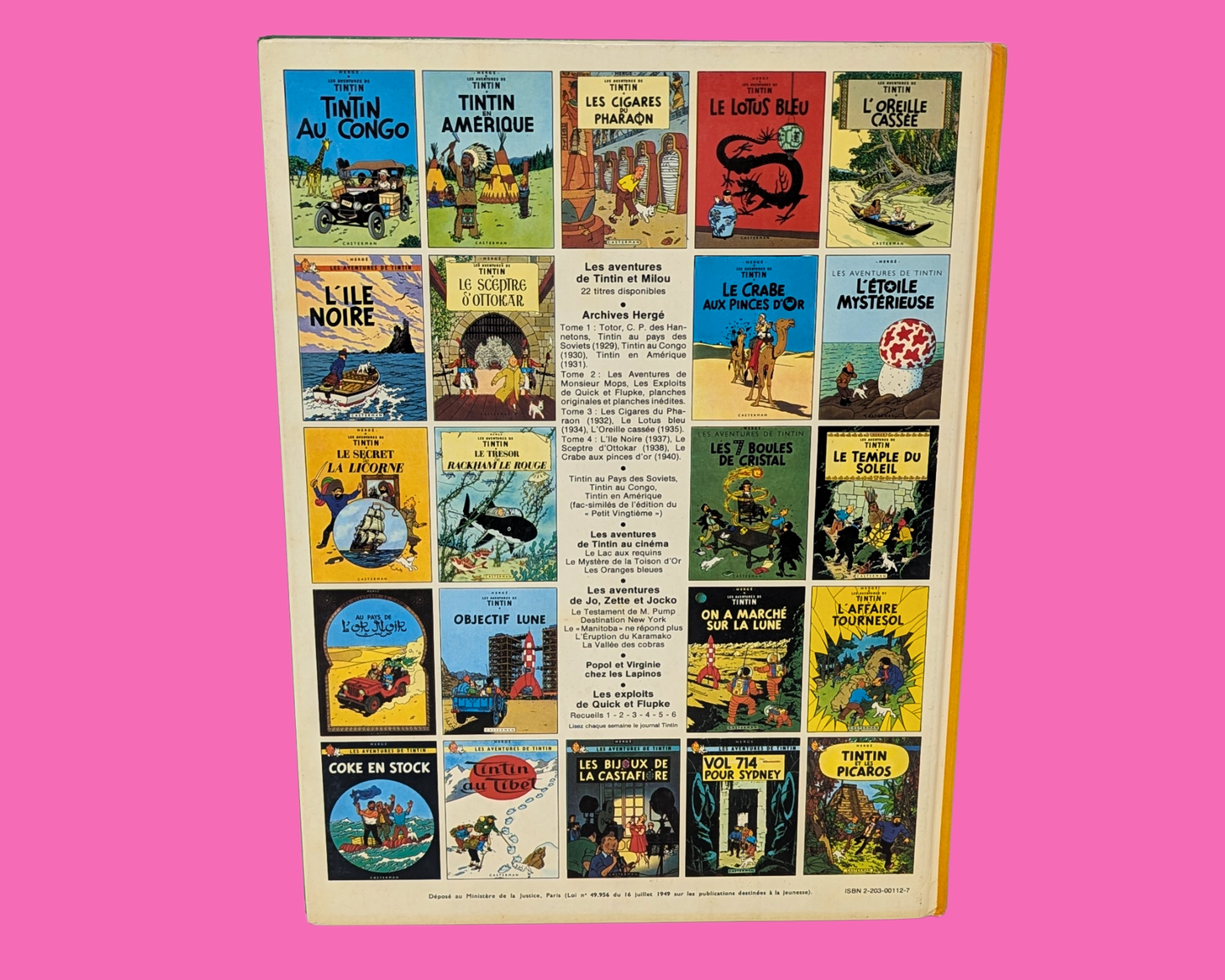 Vintage 1980's Tintin et Les 7 Boules de Cristal