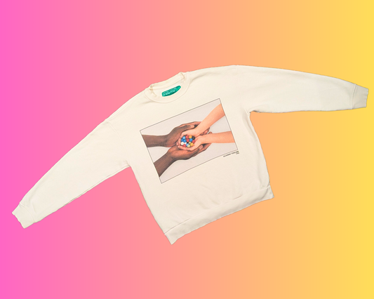 Pull ras du cou vintage des années 1990 United Colors Of Benetton, Oliviero Toscani, fabriqué en Italie, taille L