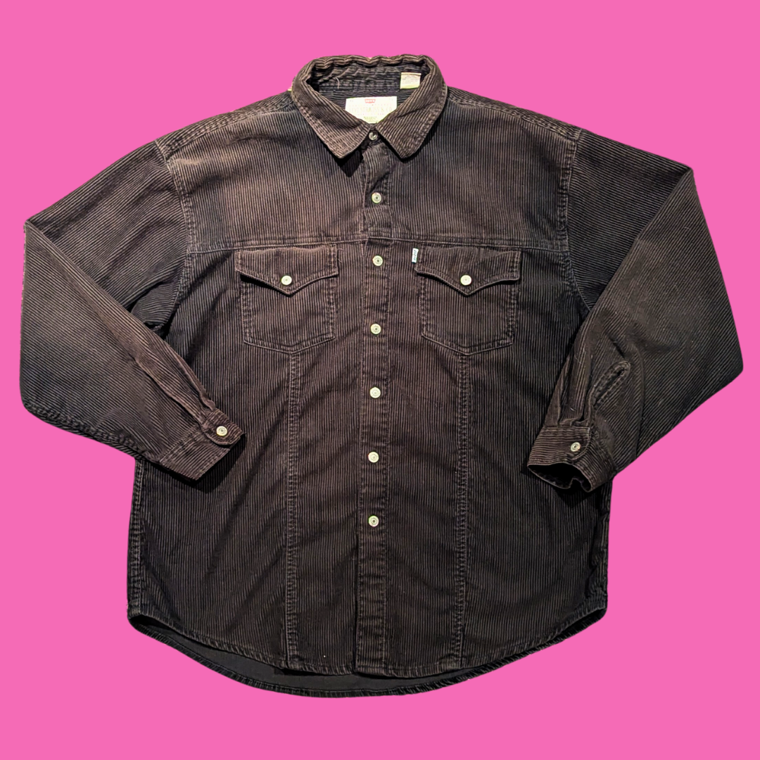 Vintage 1990's Brown Corduroy Levi's Shirt Size XL